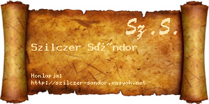 Szilczer Sándor névjegykártya